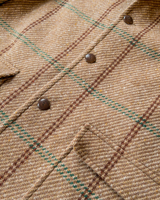 Raglan Wool Overcoat - Rust and Evergreen Windowpane