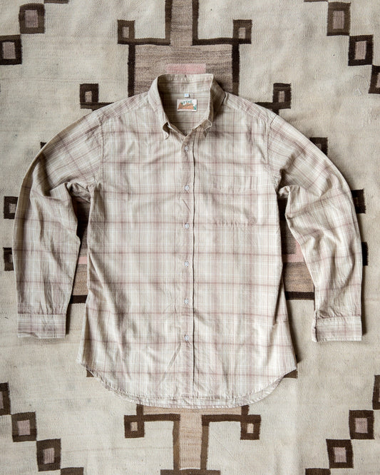 Washed Madras Button Down Collar Shirt - Earthtone Plaid