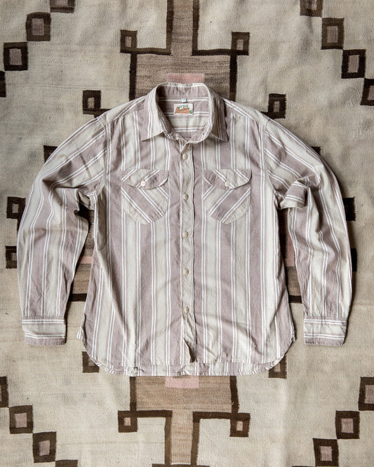Washed Madras Workshirt - Earthtone Stripe