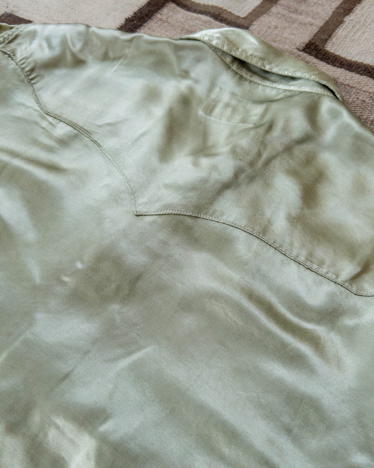 Satin Rodeo Shirt - Faded Olive