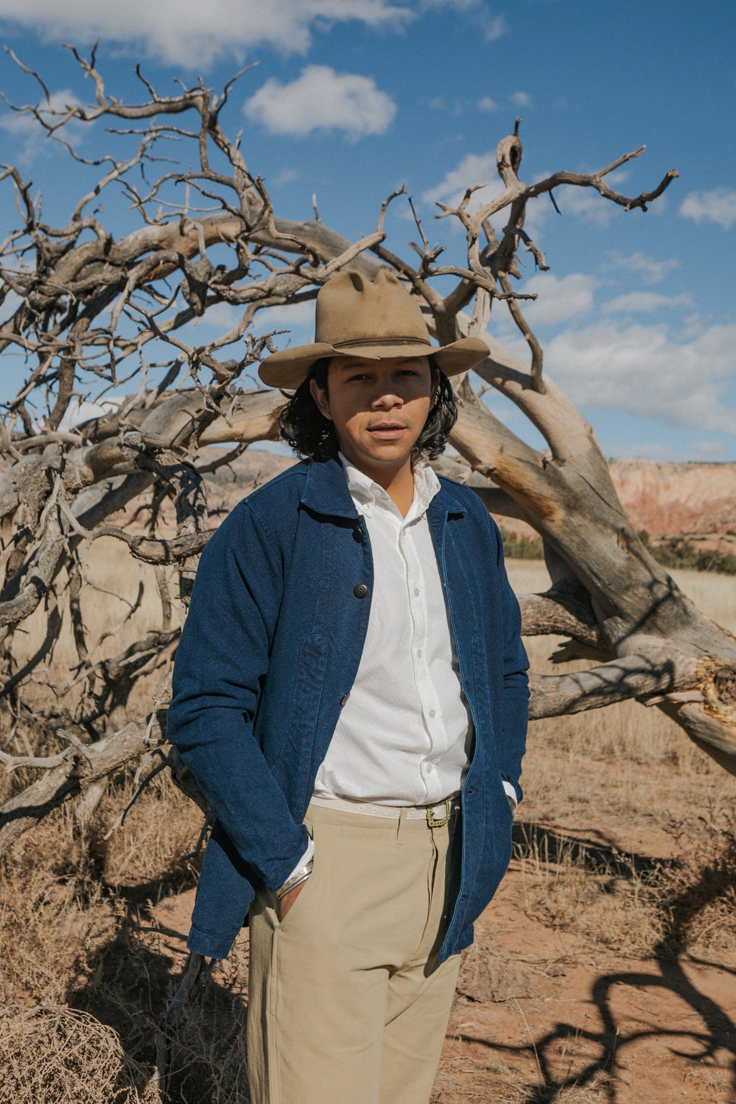 Rustic Plainweave Hunting Jacket - Indigo