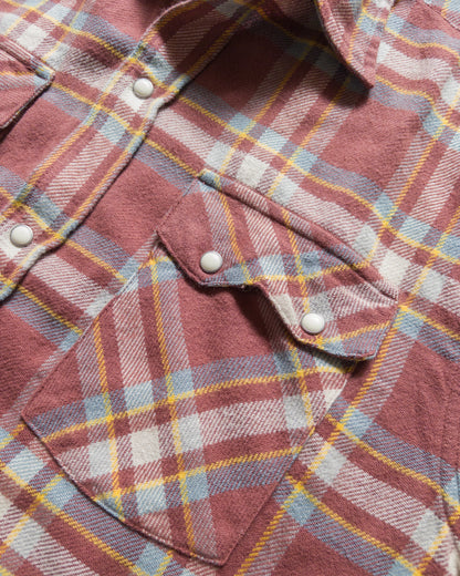 Washed Flannel Pearlsnap Shirt - Autumn Rust