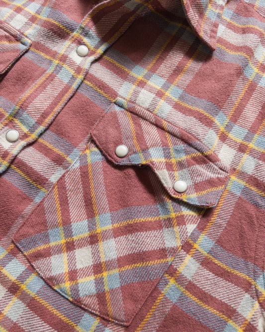 Washed Flannel Pearlsnap Shirt - Autumn Rust