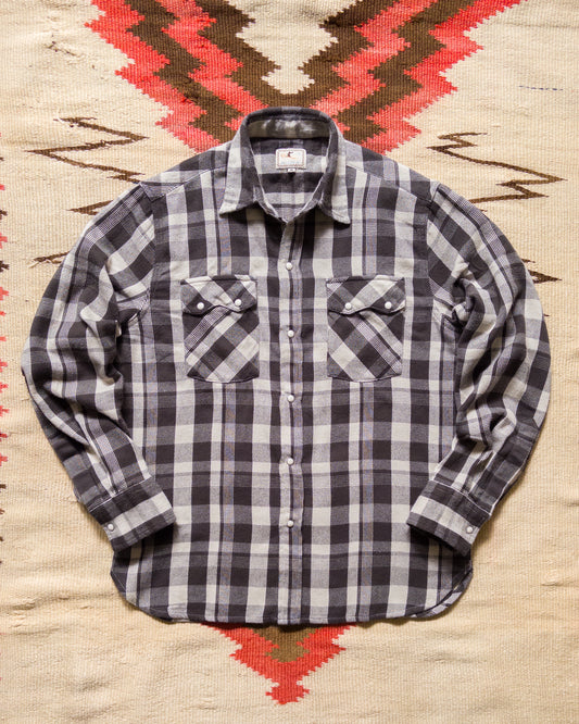 Washed Flannel Pearlsnap Shirt - Night Pitch