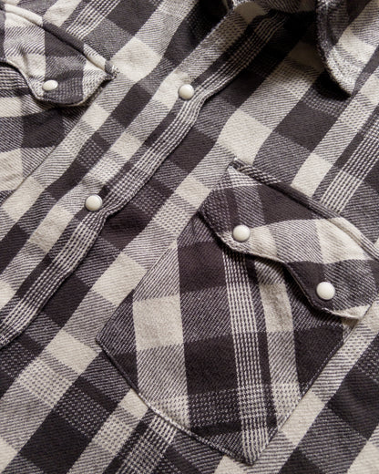 Washed Flannel Pearlsnap Shirt - Night Pitch