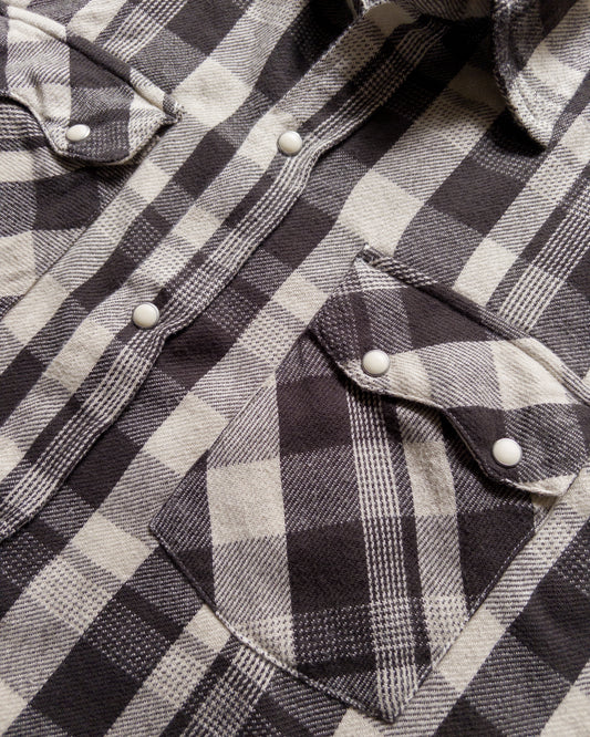 Washed Flannel Pearlsnap Shirt - Night Pitch