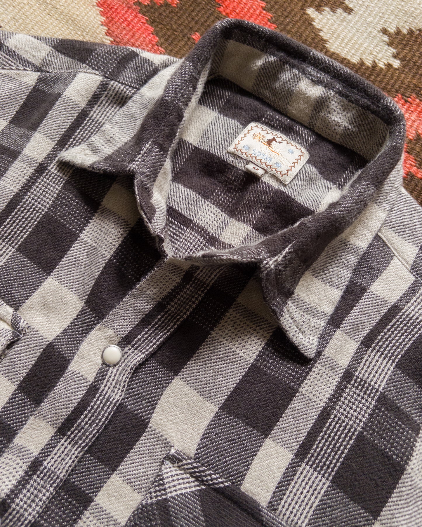 Washed Flannel Pearlsnap Shirt - Night Pitch