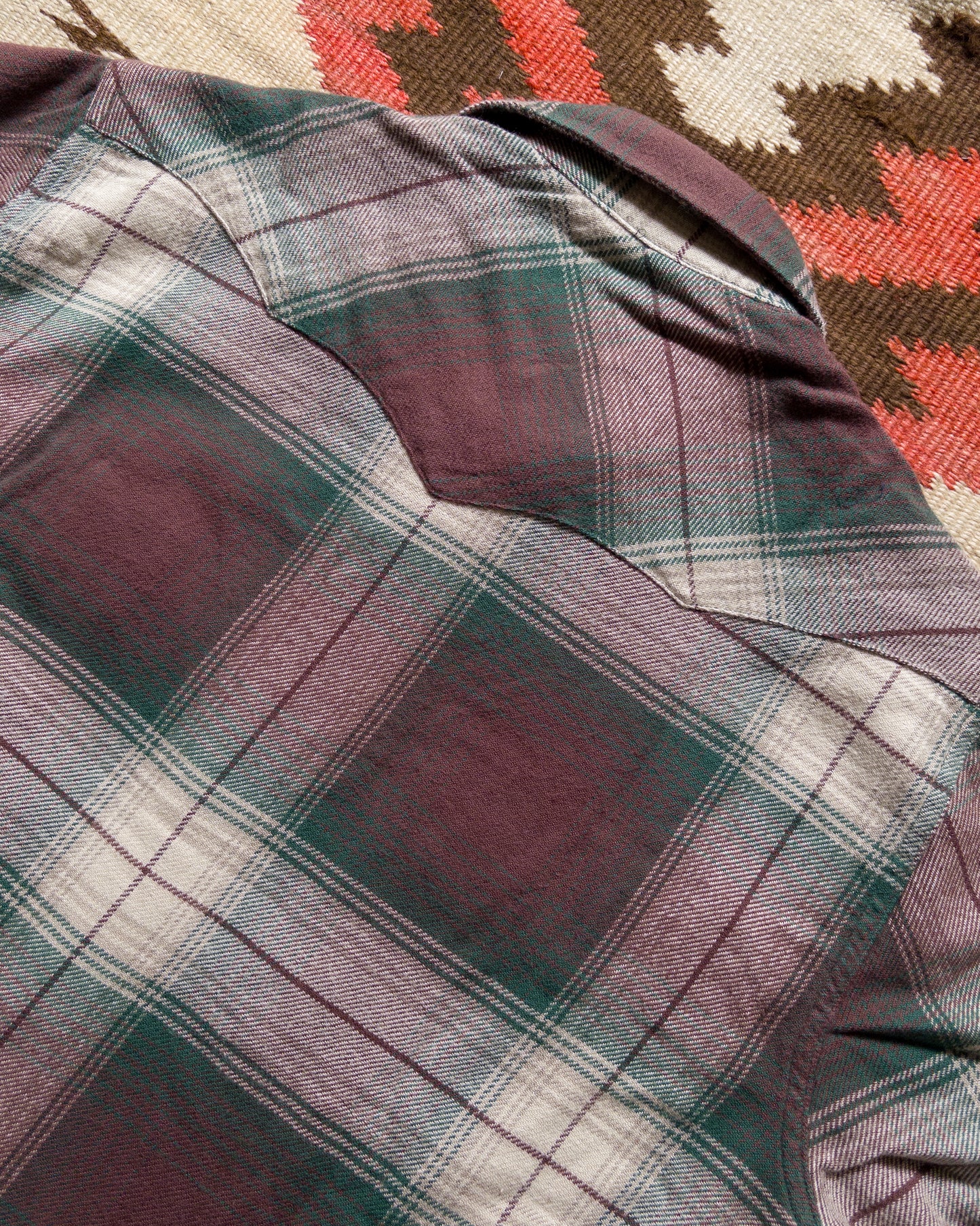 Washed Flannel Pearlsnap Shirt - Grizzly Shadow Plaid