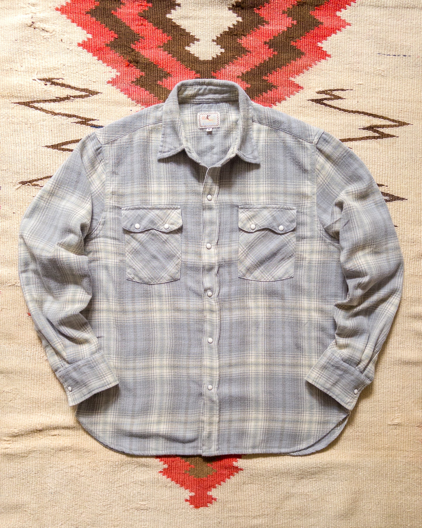 Washed Flannel Pearlsnap Shirt - Late Frost