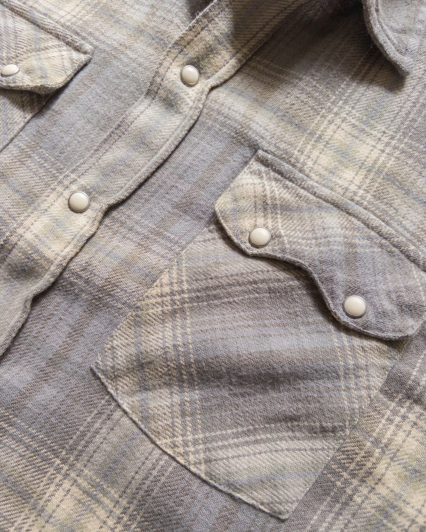 Washed Flannel Pearlsnap Shirt - Late Frost