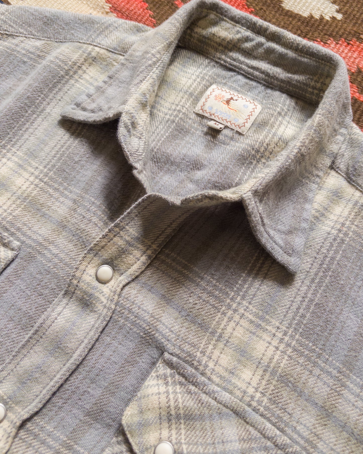 Washed Flannel Pearlsnap Shirt - Late Frost