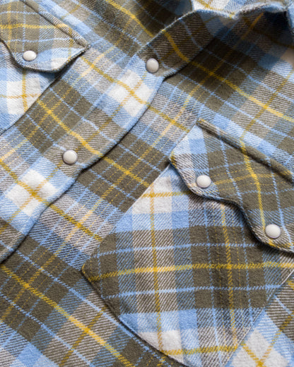 Washed Flannel Pearlsnap Shirt - Gold Ravine