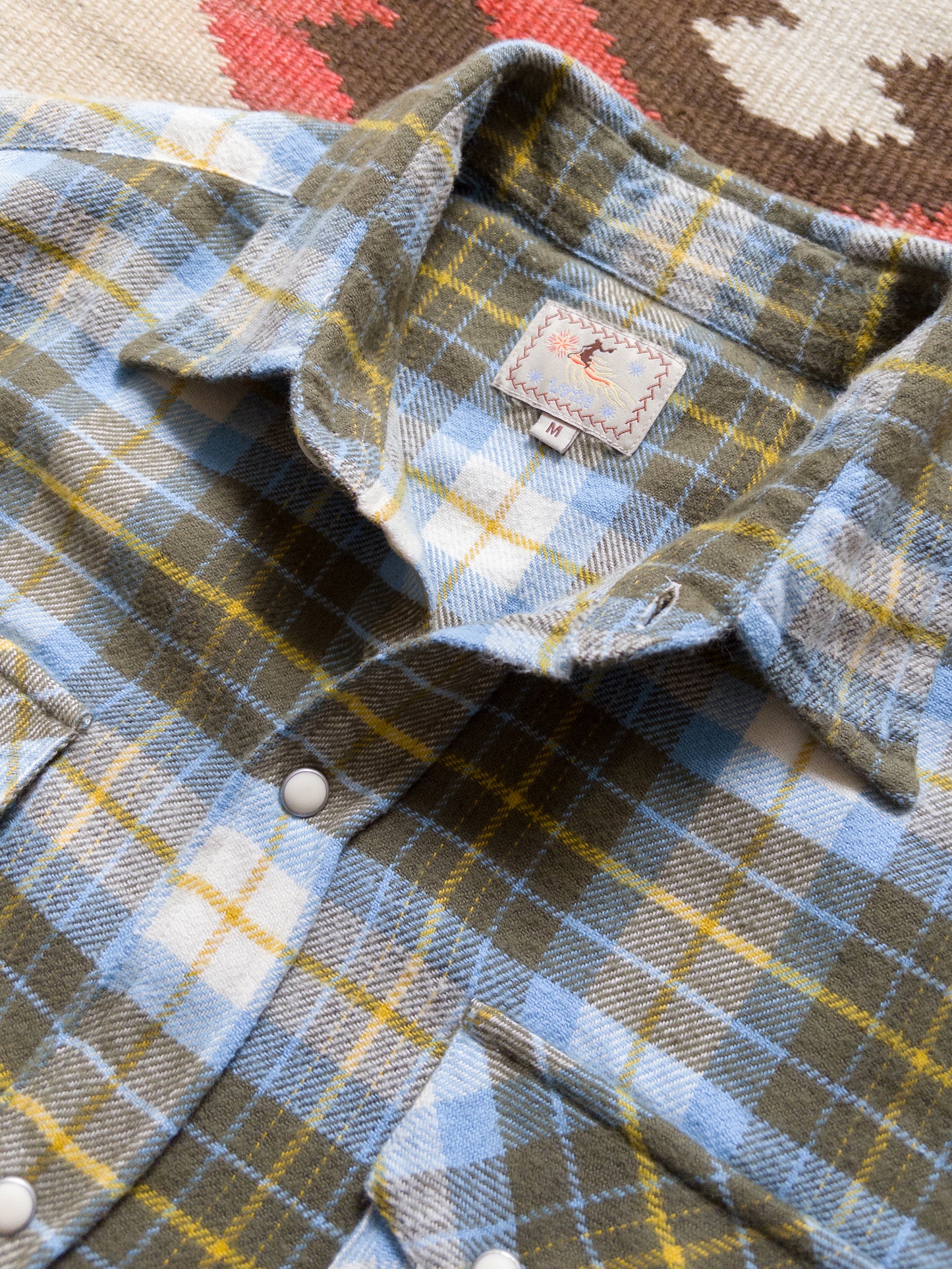 Washed Flannel Pearlsnap Shirt - Gold Ravine