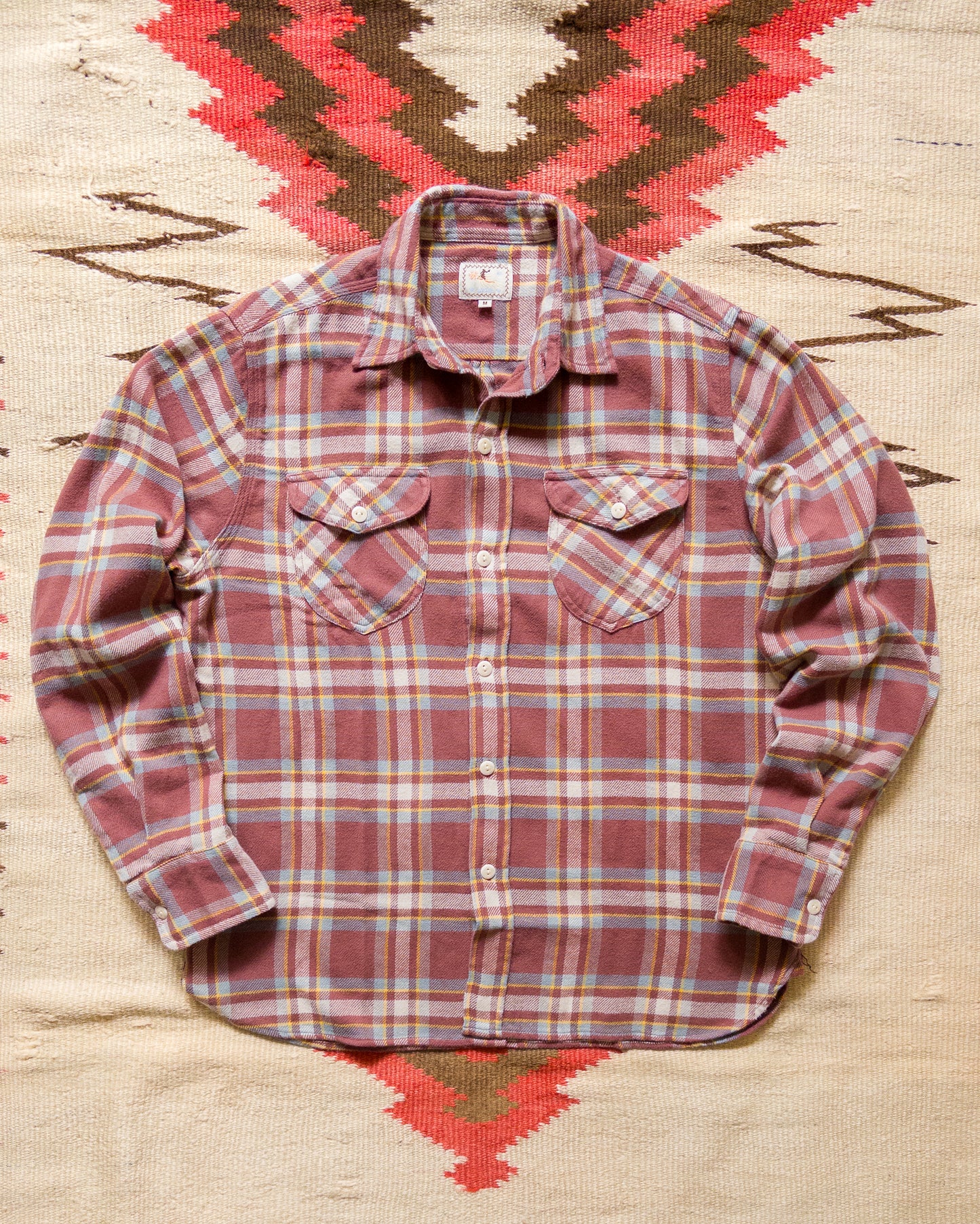 Washed Flannel Workshirt - Autumn Rust