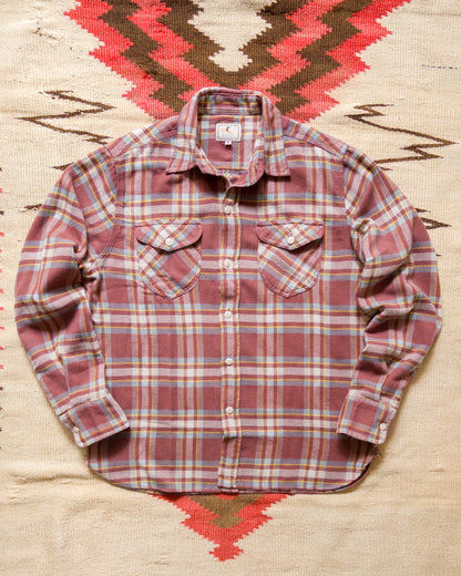Washed Flannel Workshirt - Autumn Rust