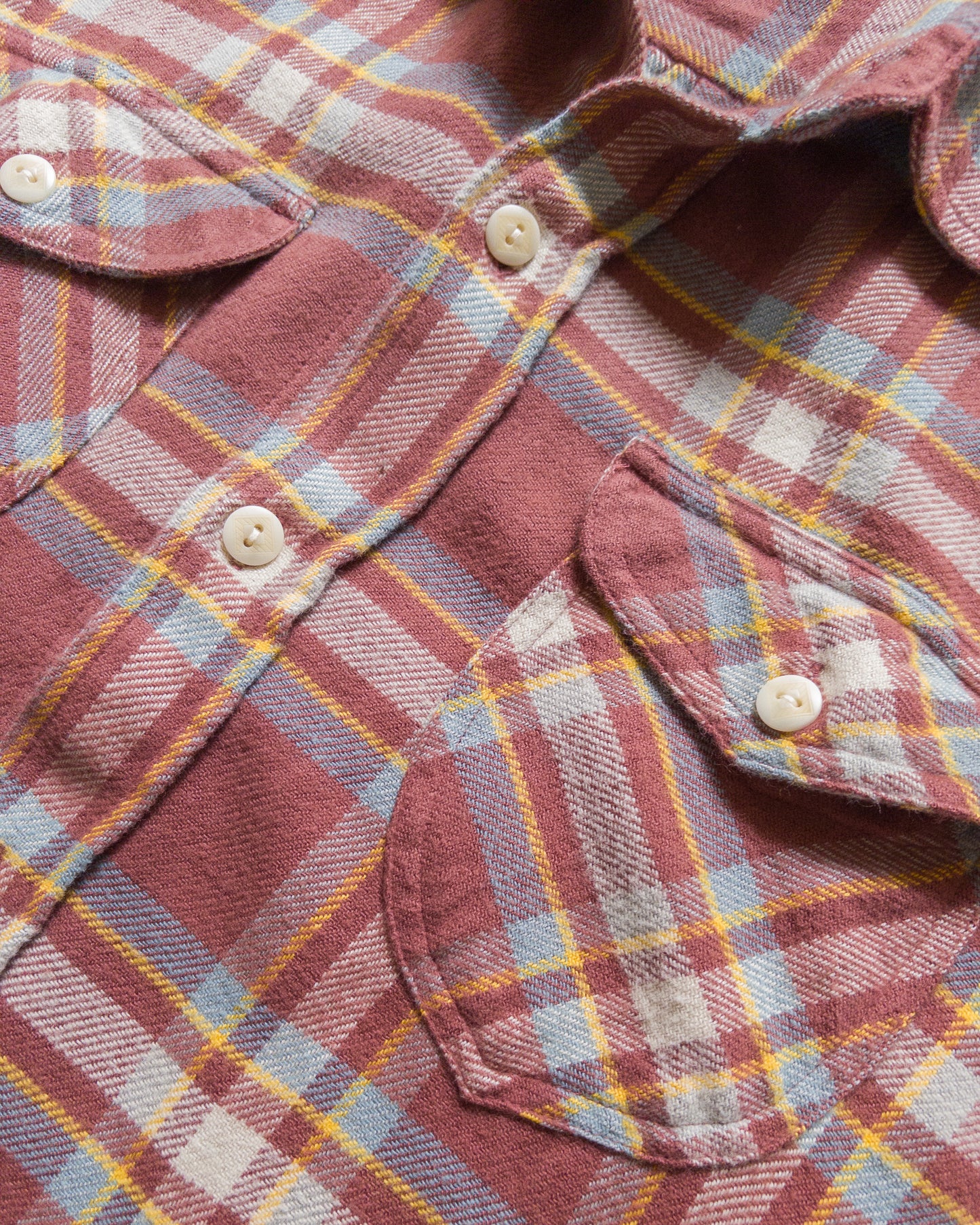 Washed Flannel Workshirt - Autumn Rust