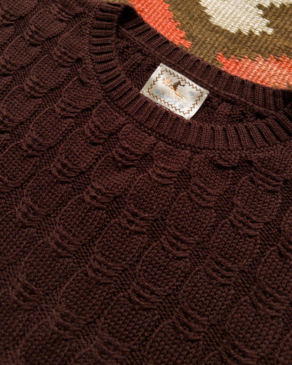 Highland Cableknit Sweater - Brown