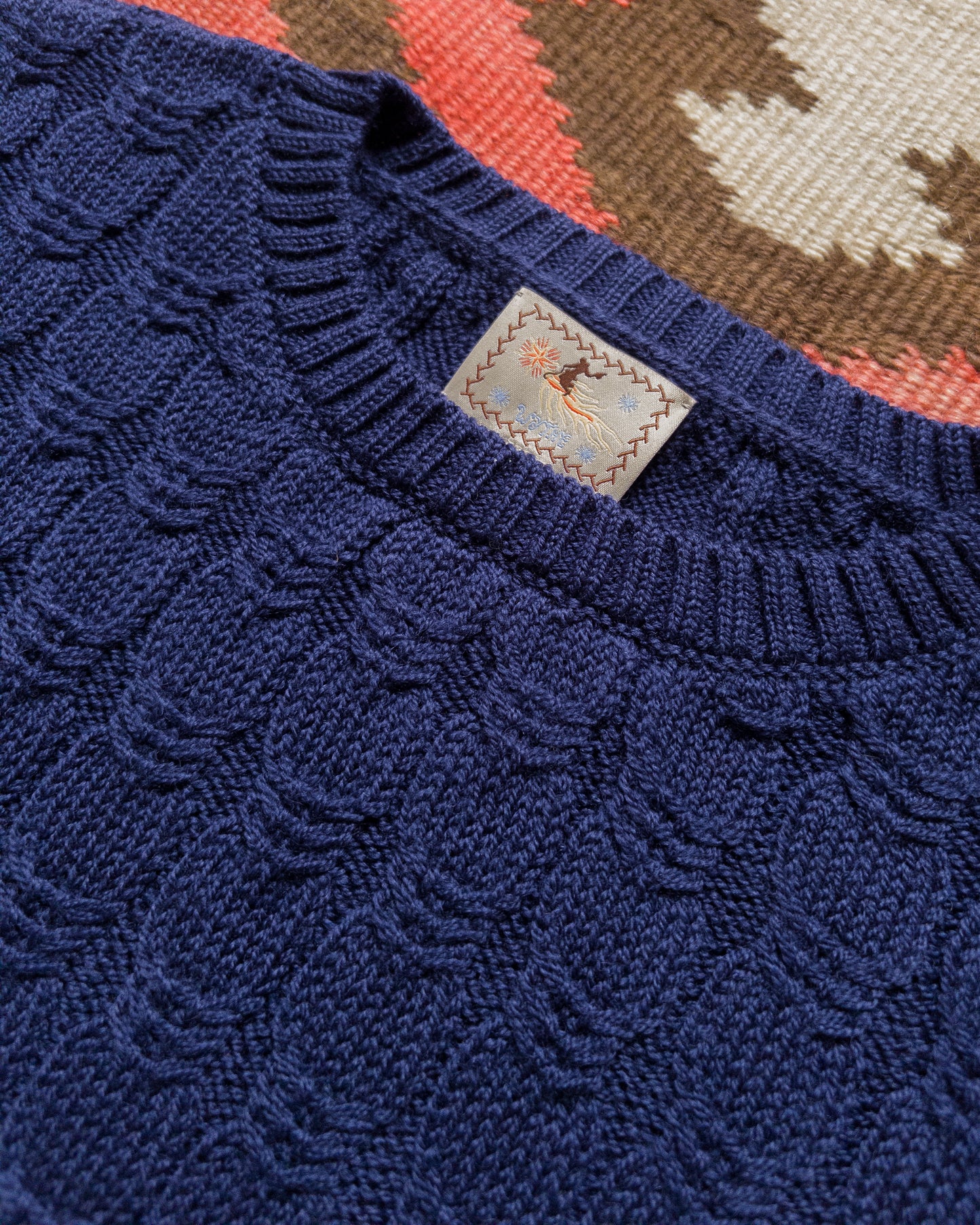 Highland Cableknit Sweater - Navy