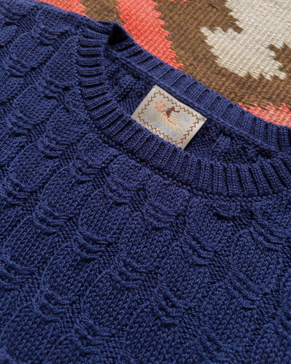 Highland Cableknit Sweater - Navy