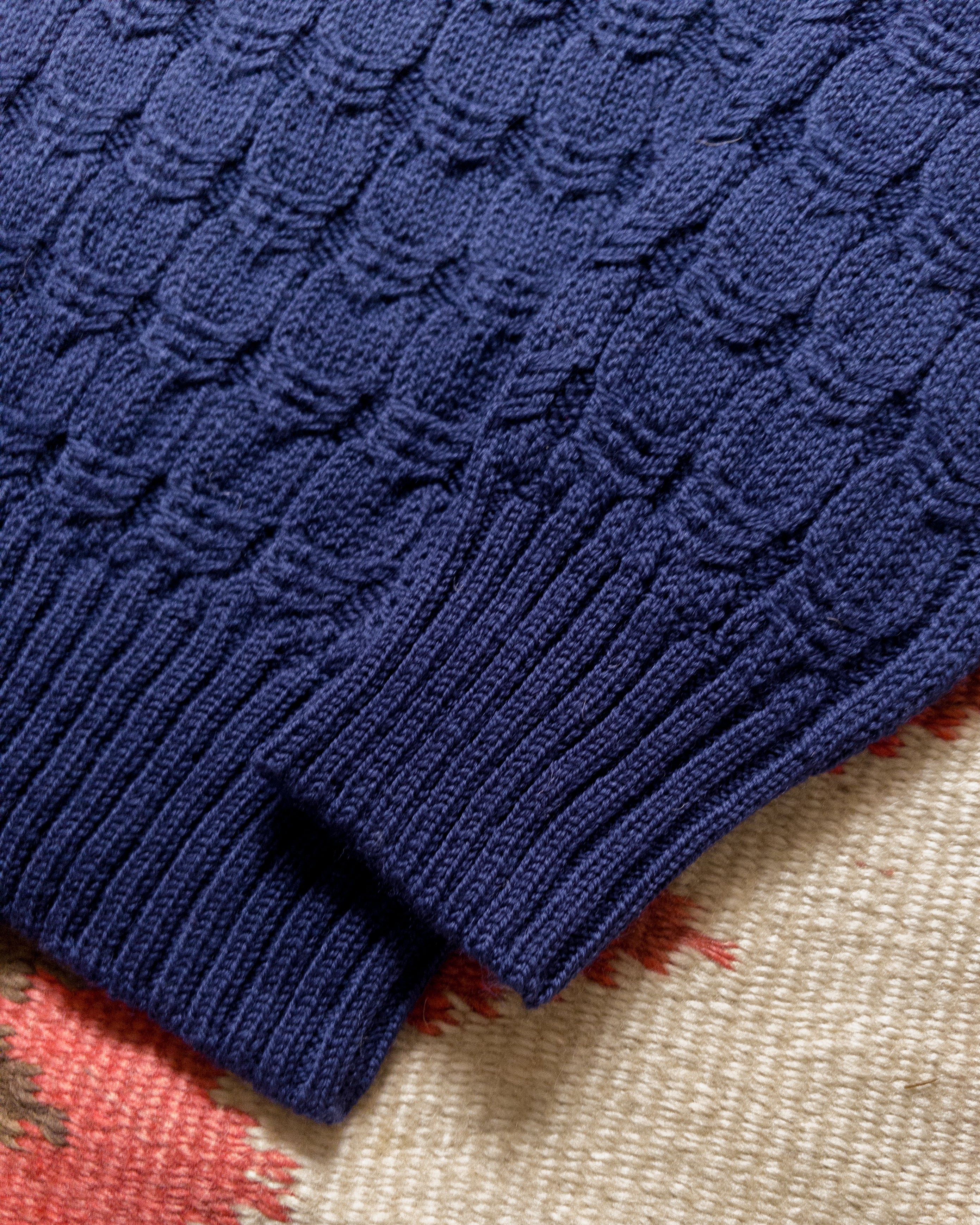 Highland Cableknit Sweater - Navy – Wythe