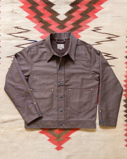 Japanese Wabash Stripe Moleskin Ranch Jacket - Espresso Brown