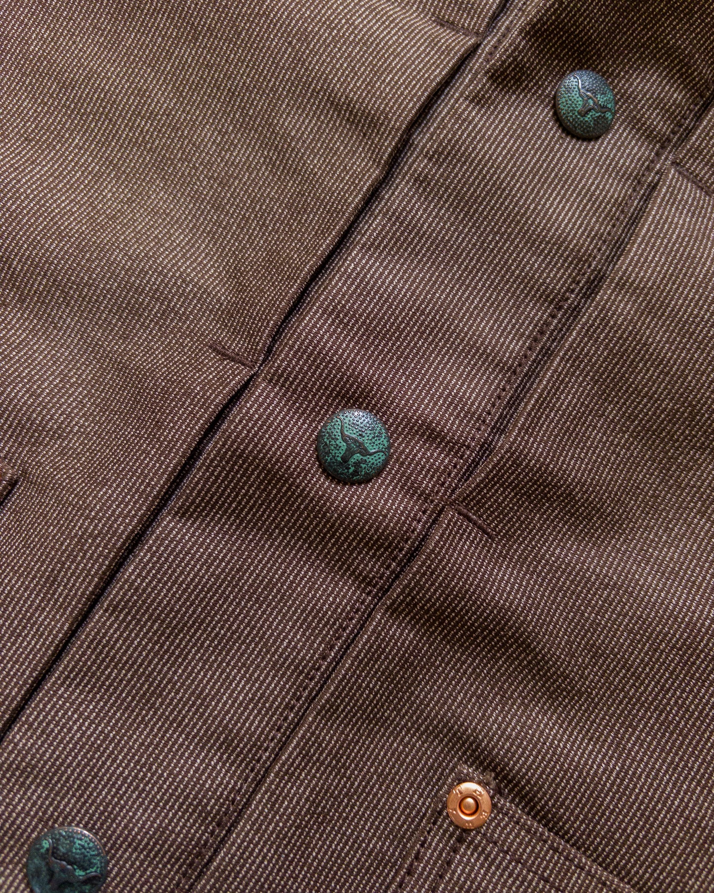 Japanese Wabash Stripe Moleskin Ranch Jacket - Espresso Brown