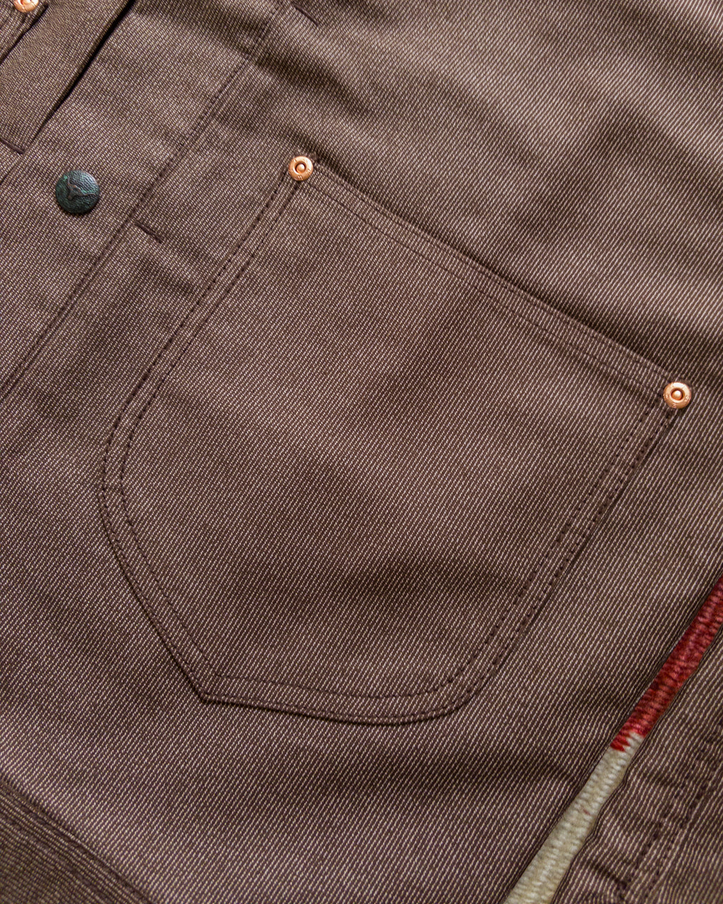 Japanese Wabash Stripe Moleskin Ranch Jacket - Espresso Brown