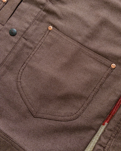 Japanese Wabash Stripe Moleskin Ranch Jacket - Espresso Brown