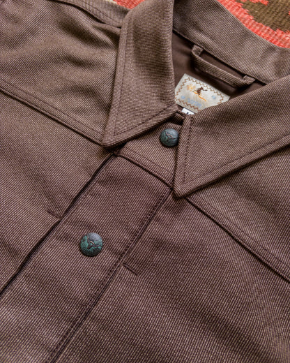 Japanese Wabash Stripe Moleskin Ranch Jacket - Espresso Brown
