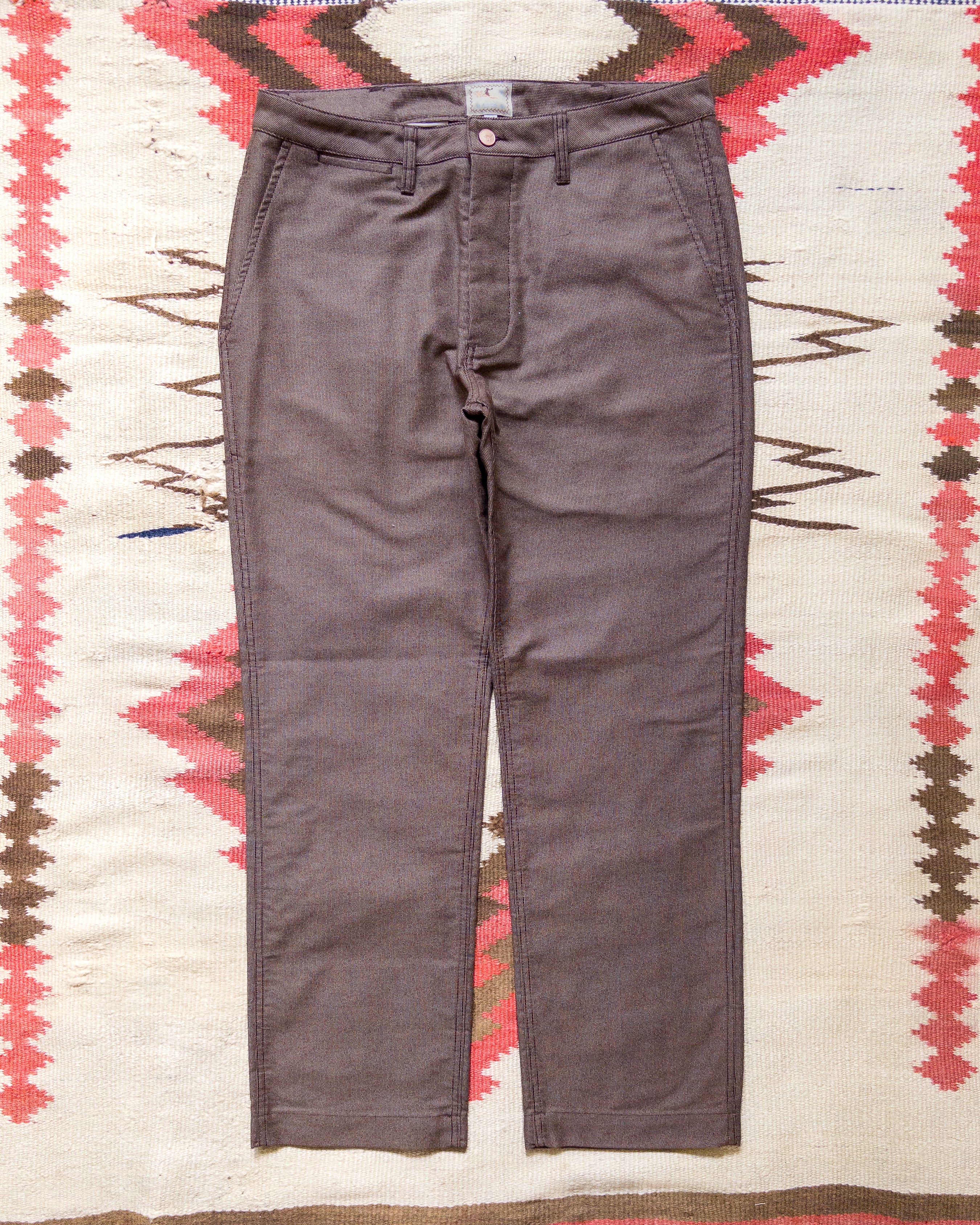Japanese Wabash Stripe Moleskin Chinos - Espresso Brown – Wythe
