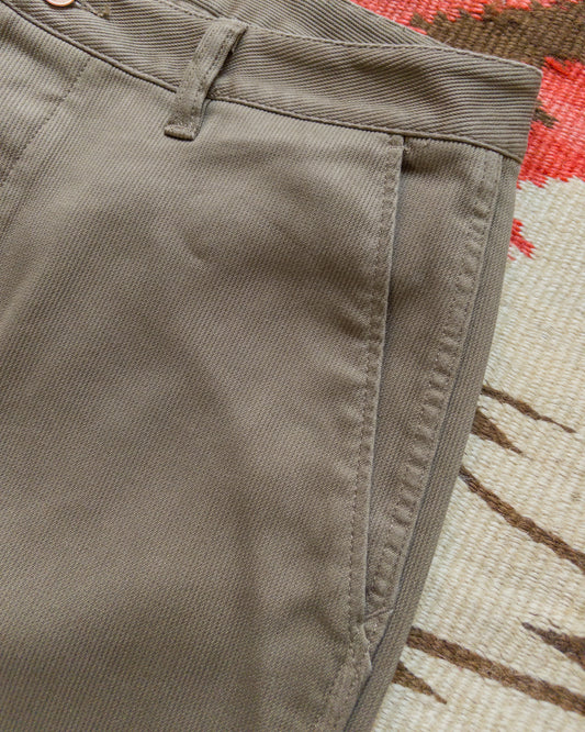 Bedford Cord Flat Front Chinos - Faded Olive
