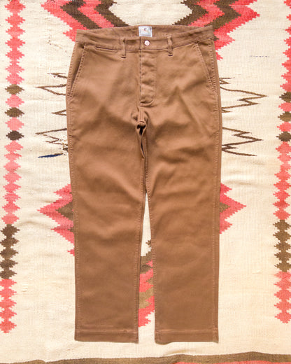 Bedford Cord Flat Front Chinos - Bay Brown