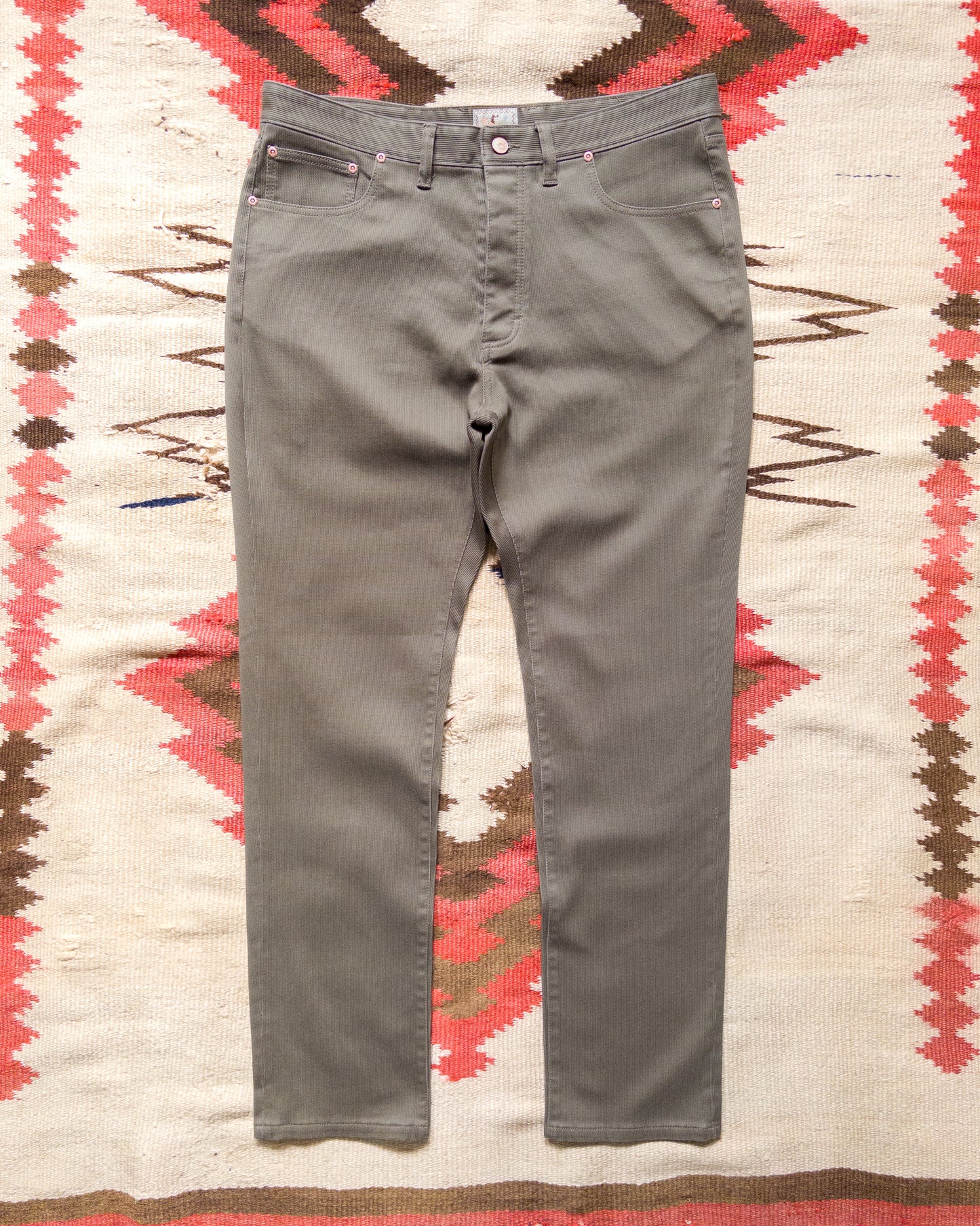 Bedford Cord Five Pocket Pants - Faded Olive