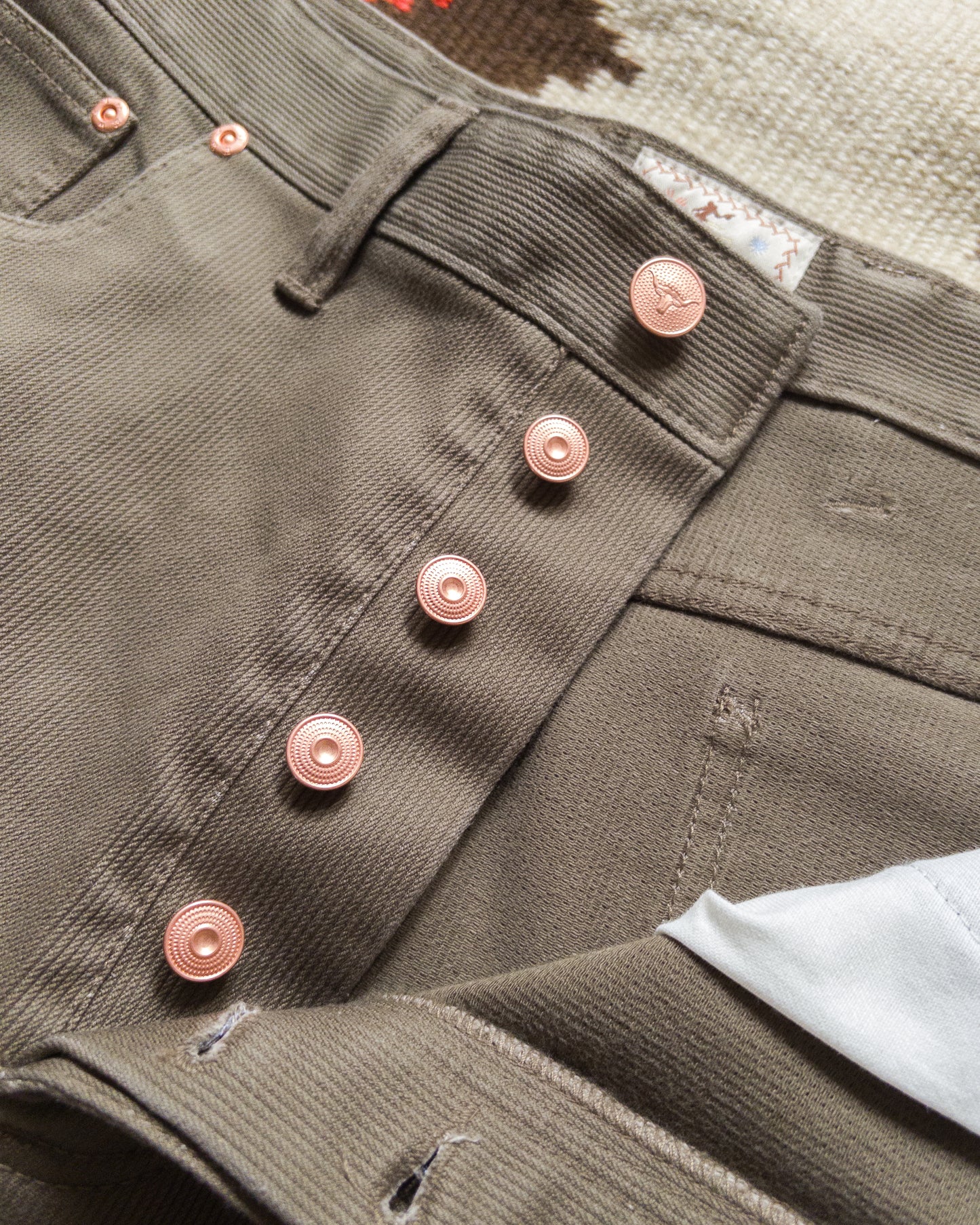 Bedford Cord Five Pocket Pants - Faded Olive