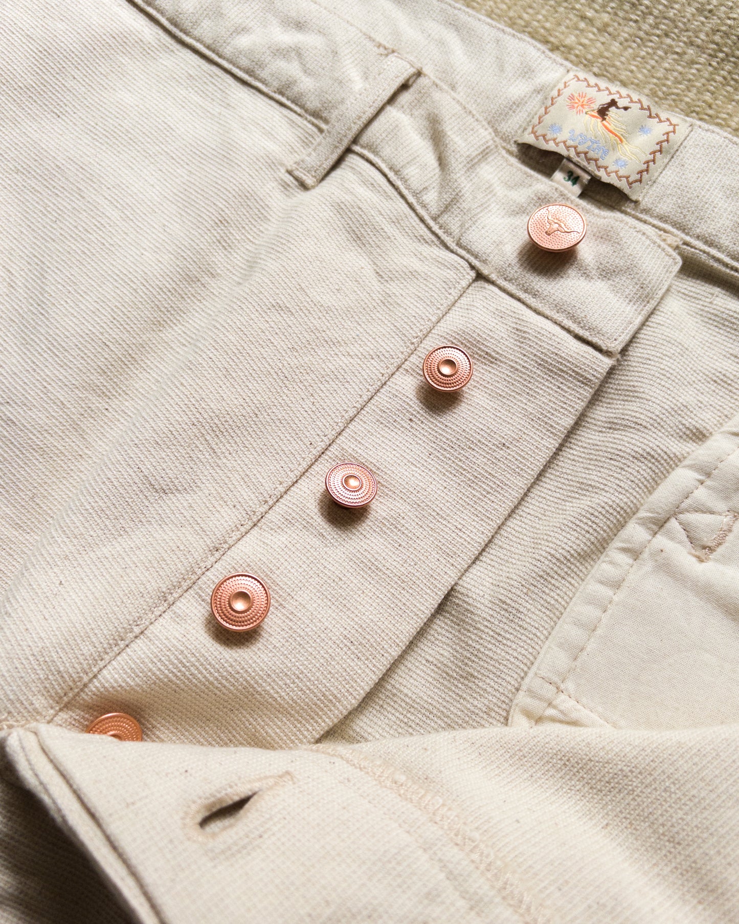 Heavyweight Pinpoint Canvas Chino - Unbleached