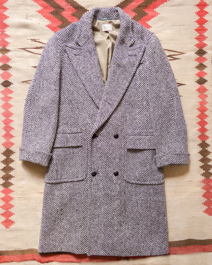 Polo Coat - Black/Cream Herringbone Tweed