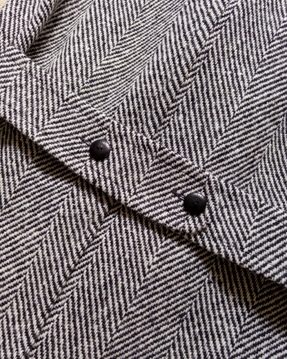 Polo Coat - Black/Cream Herringbone Tweed