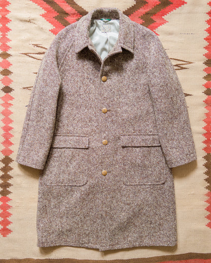 Raglan Wool Overcoat - Malted Barley Slub Donegal
