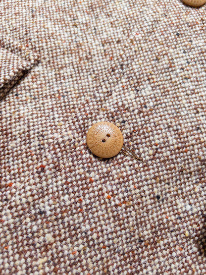Raglan Wool Overcoat - Malted Barley Slub Donegal