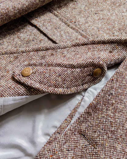 Raglan Wool Overcoat - Malted Barley Slub Donegal