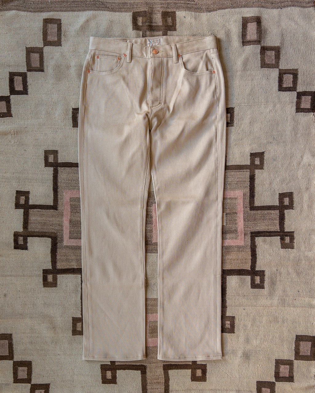 Bedford Cord Five Pocket Pants - Off White - USA
