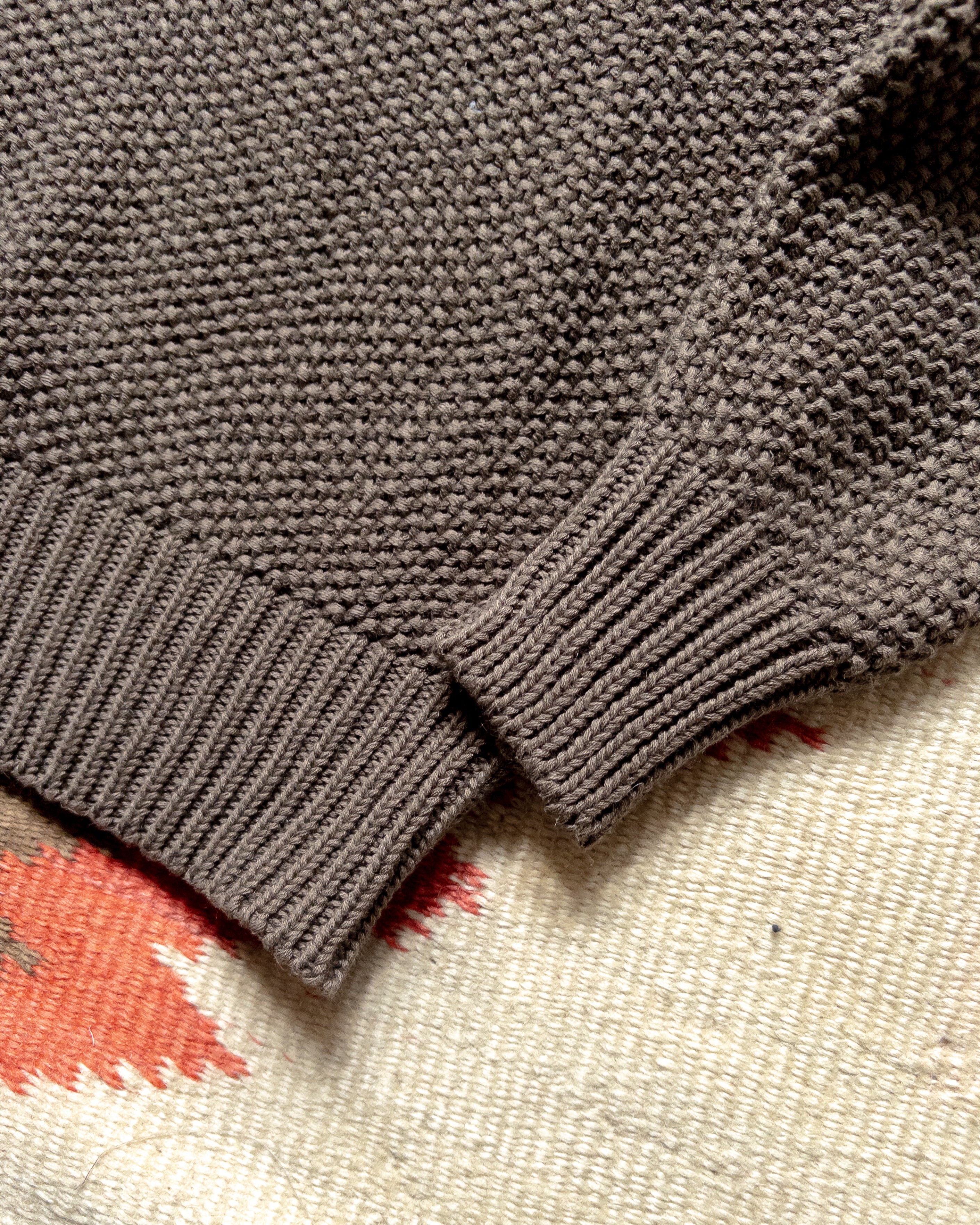 Moss Stitch Collared Sweater - Dusty Olive – Wythe