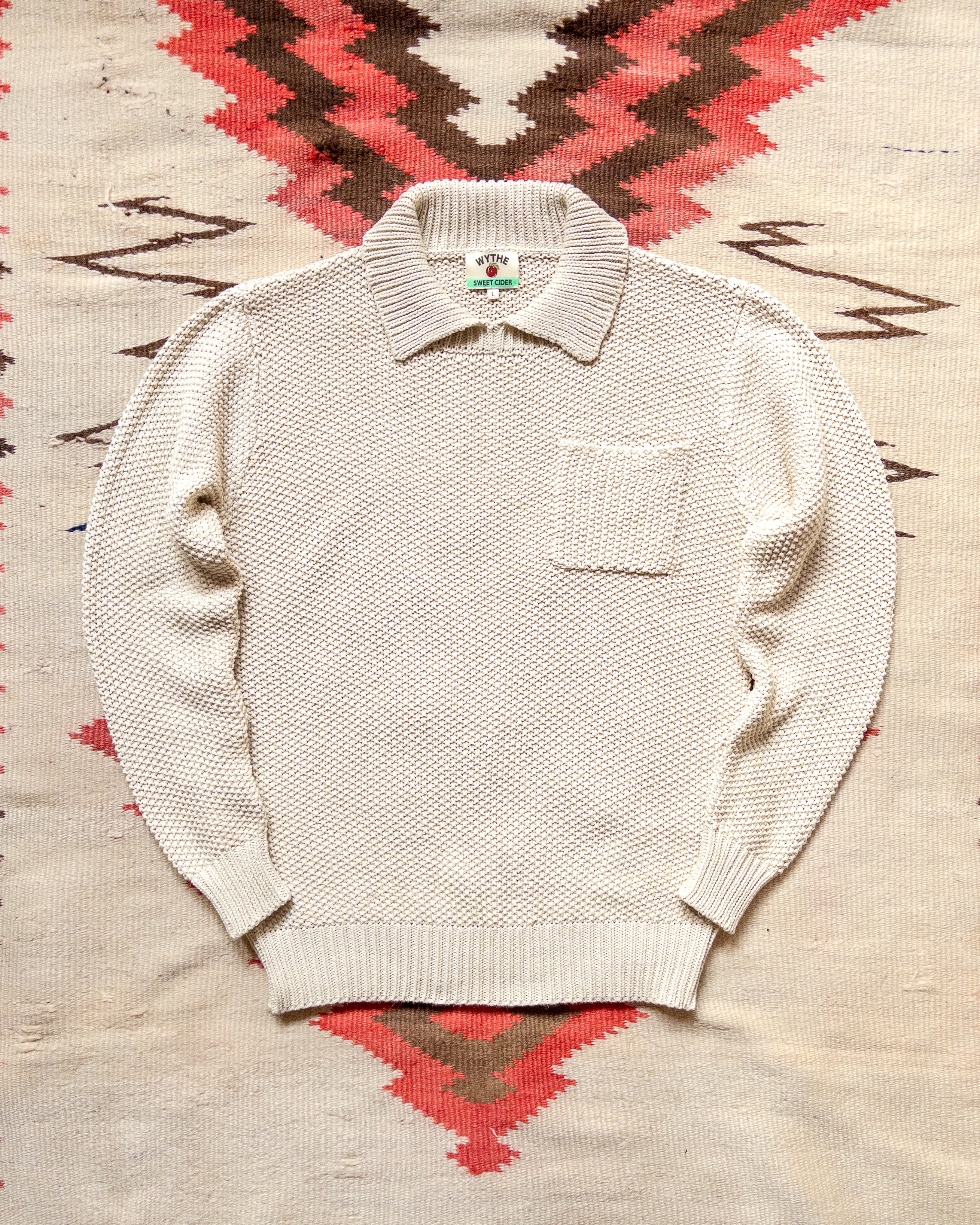 Moss Stitch Collared Sweater - Buttermilk – Wythe