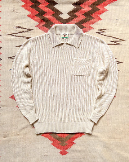 Moss Stitch Collared Sweater - Buttermilk