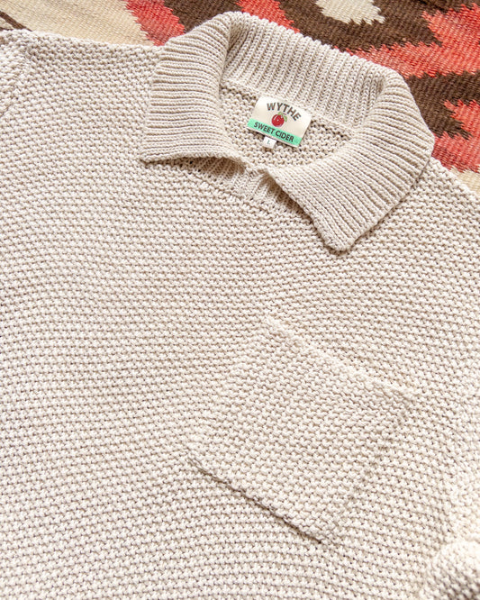 Moss Stitch Collared Sweater - Buttermilk