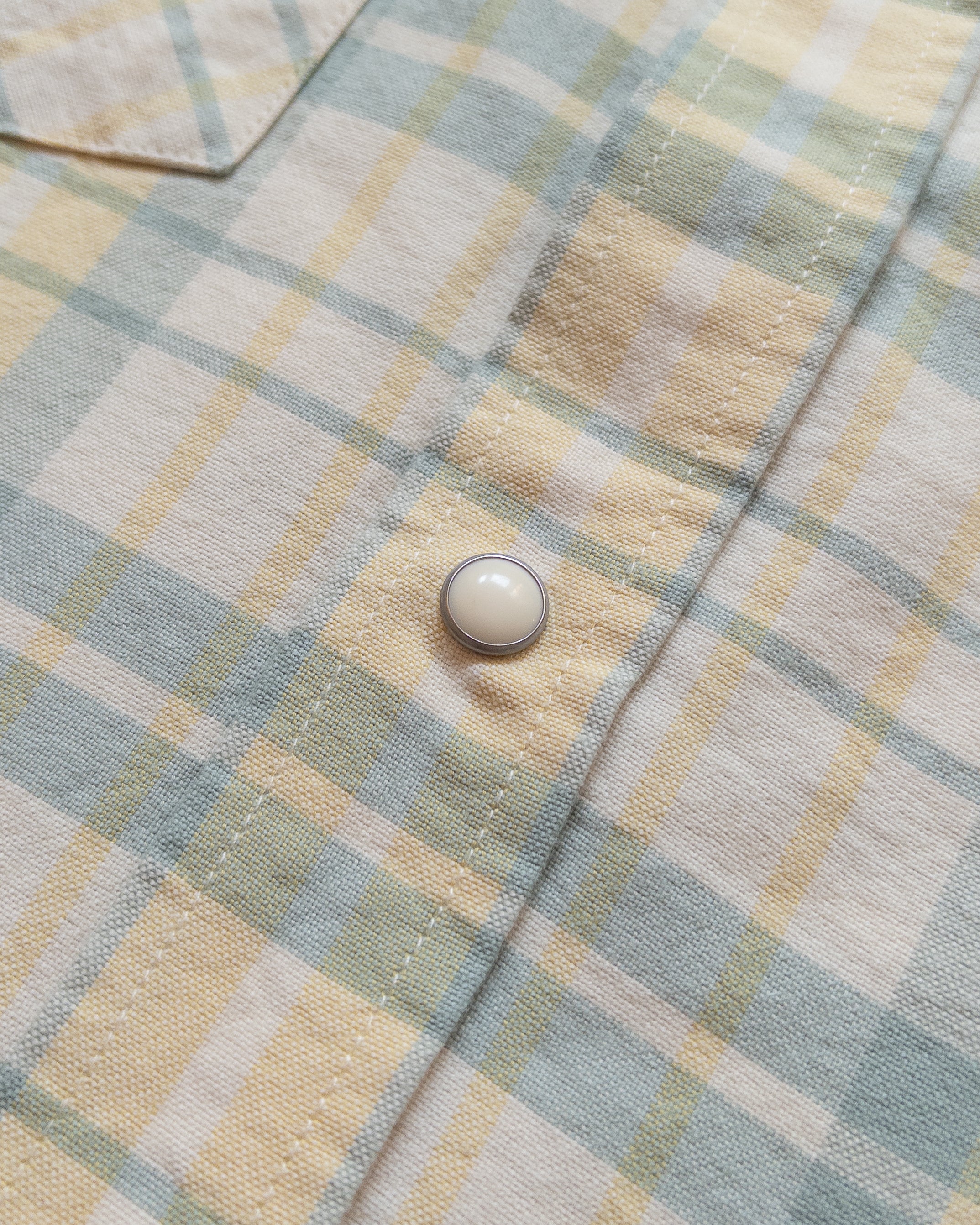Oxford Cloth Pearlsnap Shirt - Sage and Sunflower Plaid – Wythe