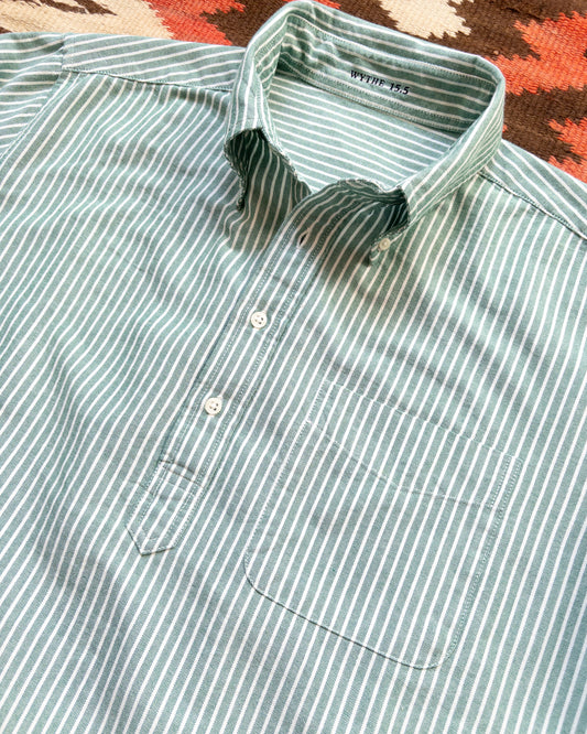 Oxford Cloth Button Down Popover - Evergreen Stripe