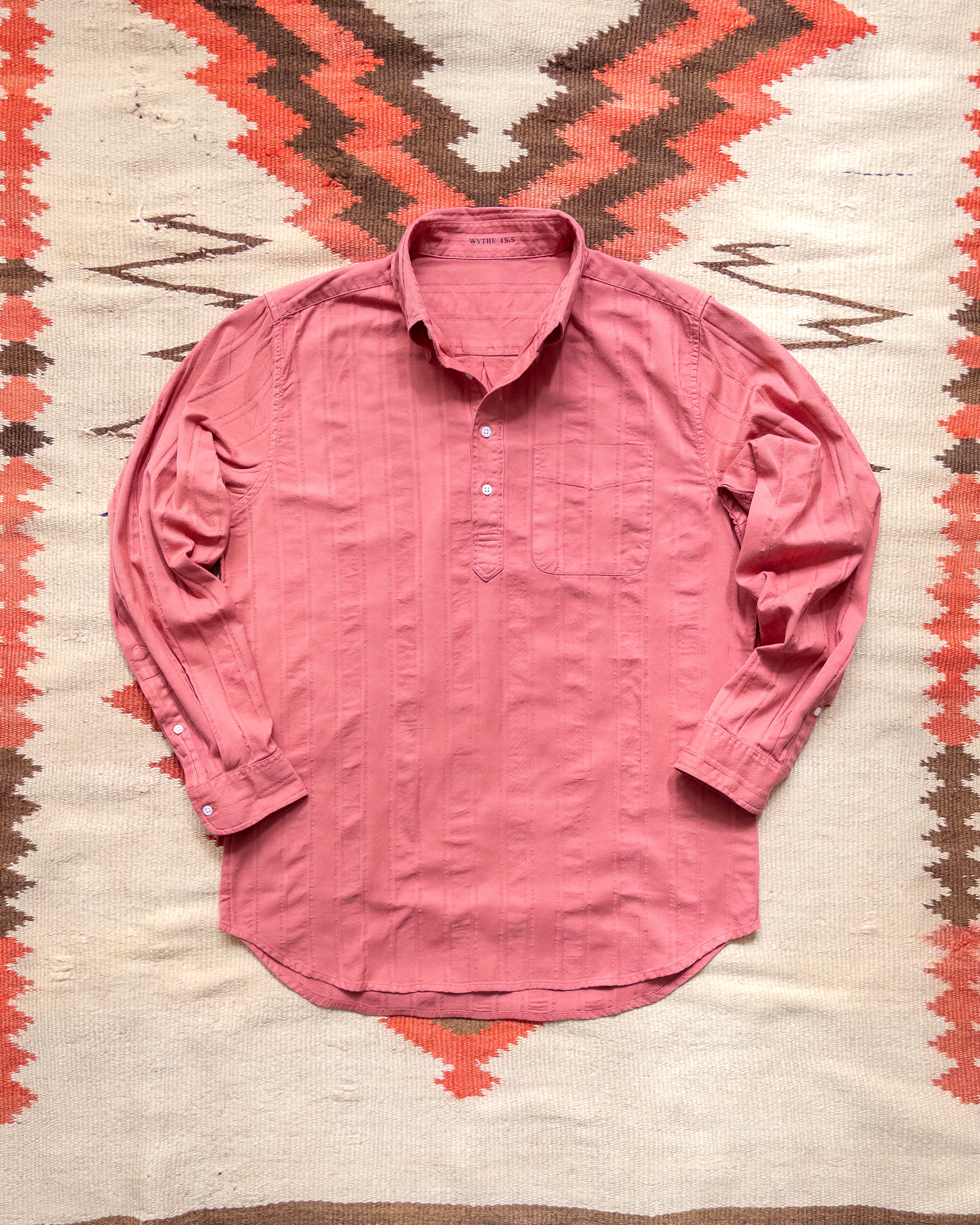 French Hickory Stripe Popover Button Down - Poppy Red – Wythe
