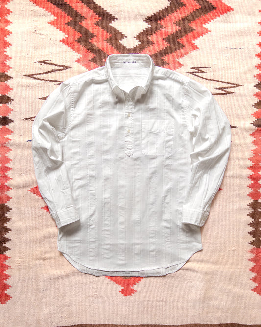 French Hickory Stripe Popover Button Down - Unbleached