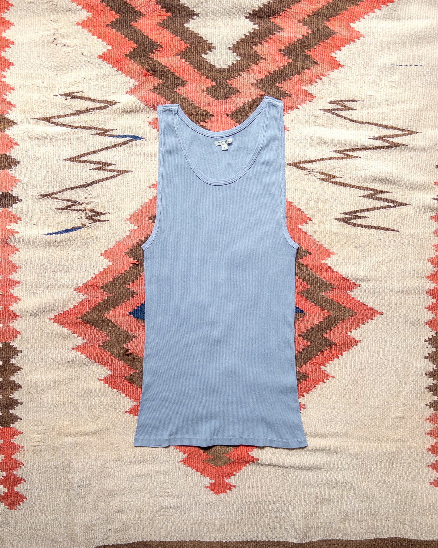 Tubular Cotton Ribbed Tank Top - Indigo
